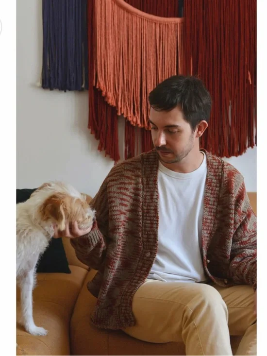 Rosa Pomar 100% Portuguese Wool Natural Horn Buttons Cardigan Casaco 02 Sz M - Picture 2 of 12